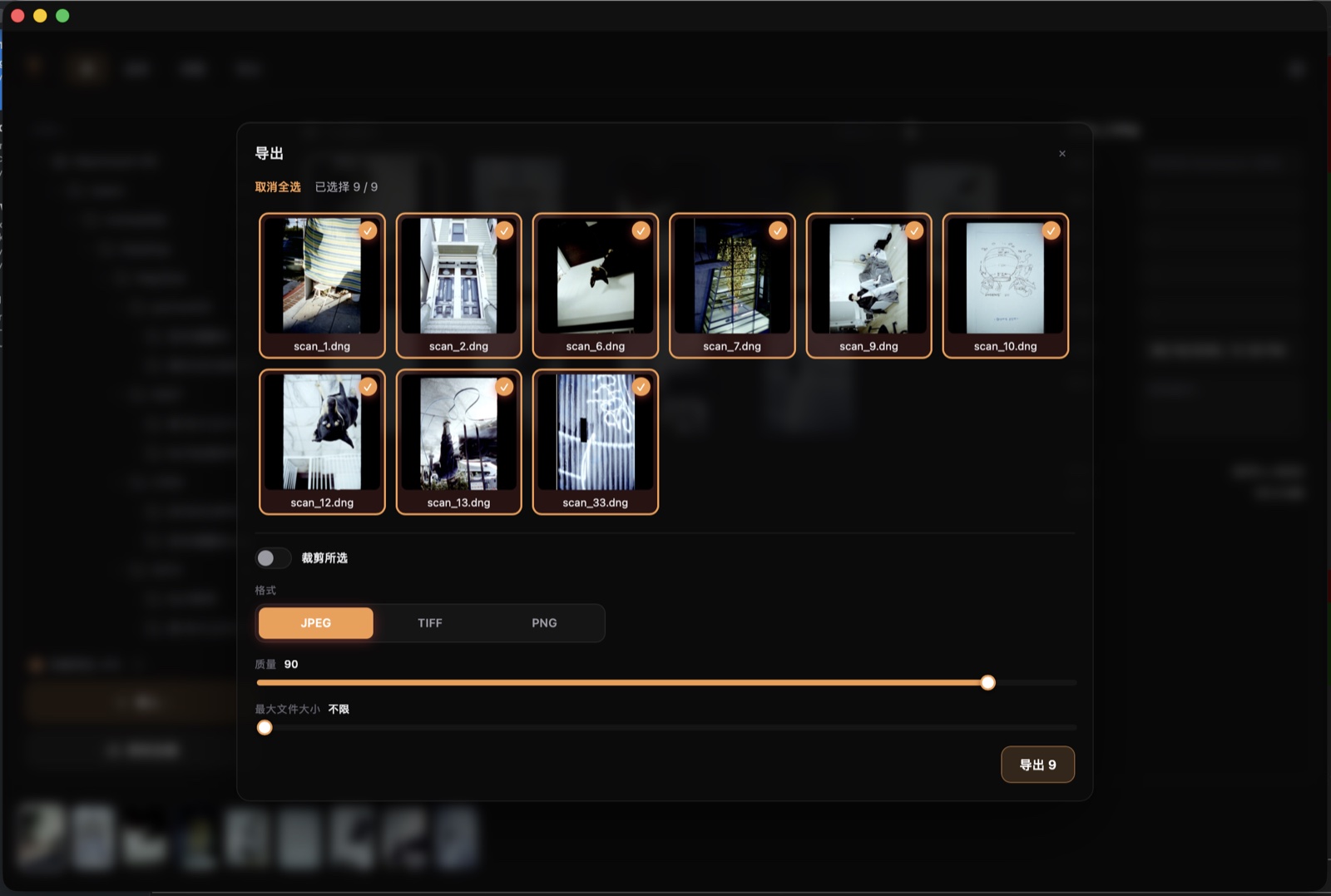 OpenEnlarge export dialog
