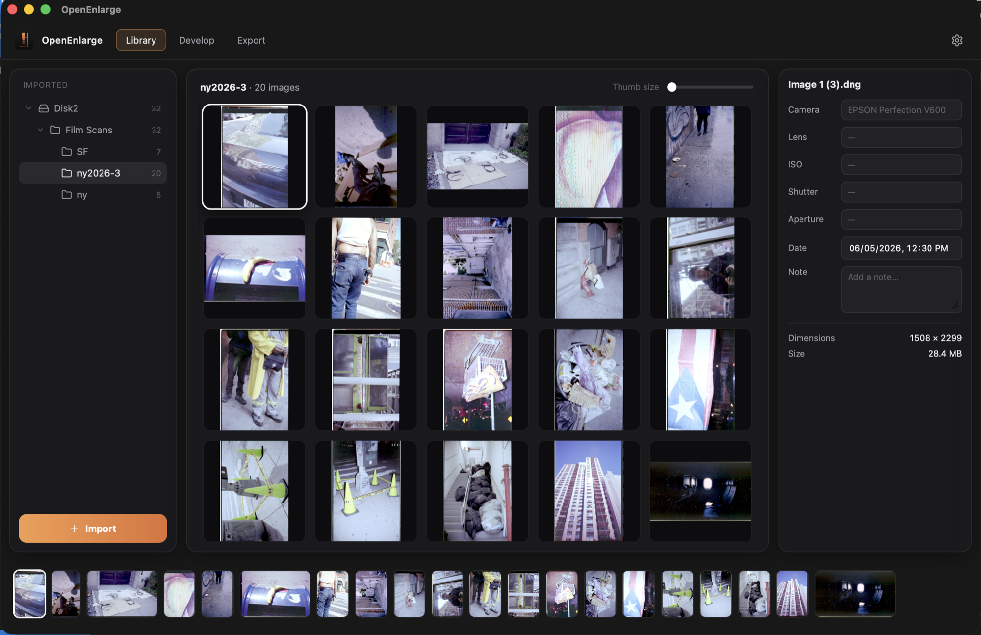 OpenEnlarge library and import